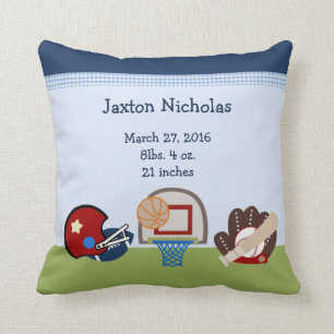 Personlig Varsity Sports Baby Keepsaké Pillow Kudde