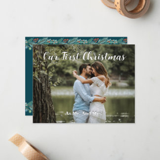 Personlig vårt första julhälsningskort anteckningskort