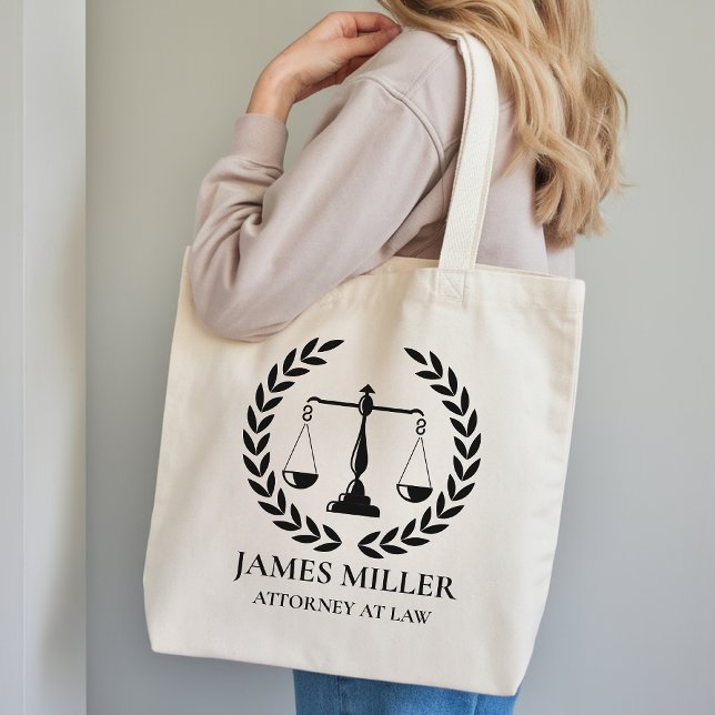 Personlig väska för advokat - present till jurist (law school graduation gift tote, lawyer birthday gift tote, custom attorney thank you gift tote bag)