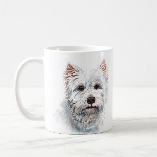 Personlig Väster Highland White Terrier Kaffemugg (Vänster)