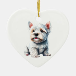 Personlig Väster Highland White Terrier Puppy Julgransprydnad Keramik