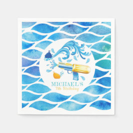 Personlig Vatten Gun Birthday Papper Plate Pappersservett