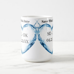 Personlig Vatten Heart Spara Detta datum Kaffemugg