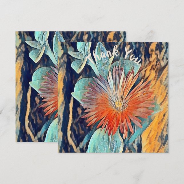 Personlig Vattenfärg Art TableRose Tack Kort (Fram/baksida)