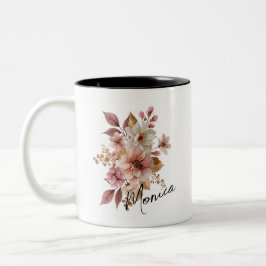 Personlig vattenfärg blommig mugg