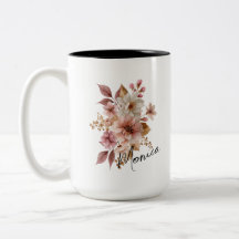 Personlig vattenfärg blommig mugg