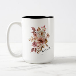 Personlig vattenfärg blommig mugg