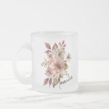 Personlig vattenfärg blommig mugg