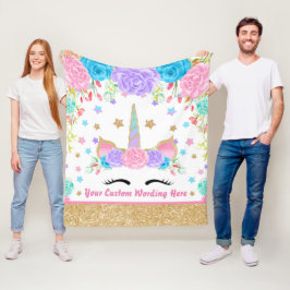 Personlig - vattenfärg för Unicorn Fleecefilt