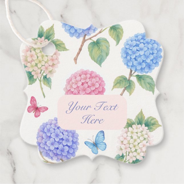 Personlig Vattenfärg Hydrangea Gift-Märkre Gåvor Etiketter (Framsida)