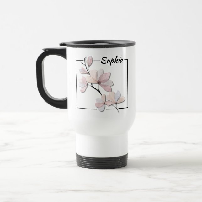 Personlig Vattenfärg Magnolia Flower Resemugg (Vänster)