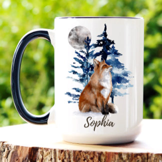 Personlig Vattenfärg Räf Skogs Kaffemugg
