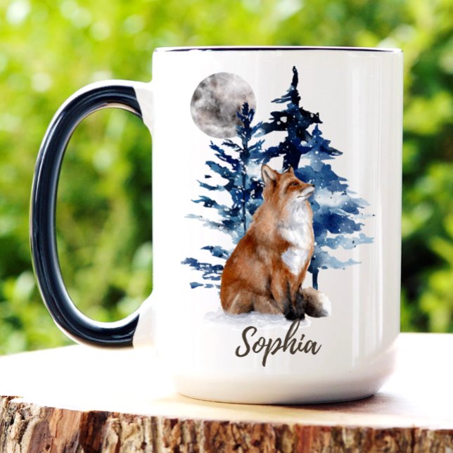 Personlig Vattenfärg Räf Skogs Kaffemugg (Skapare uppladdad)