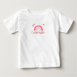 Personlig vattenfärg regnbåge baby t-shirt