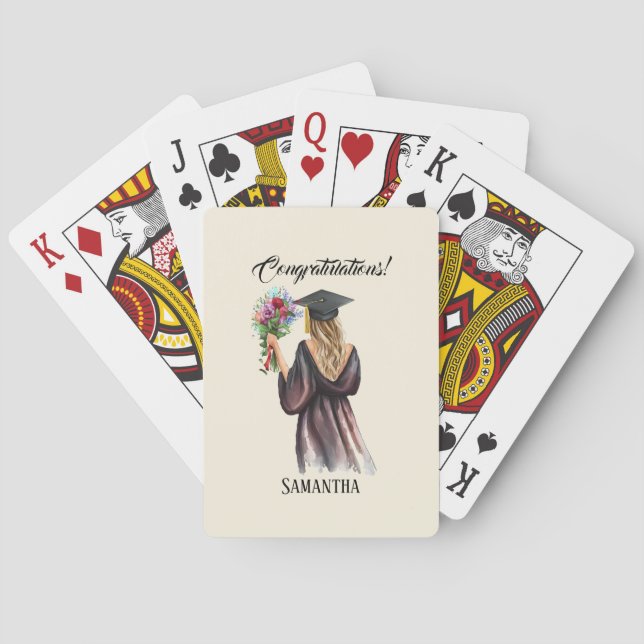 Personlig Vattenfärg Studenten (11) Casinokort (Baksidan)