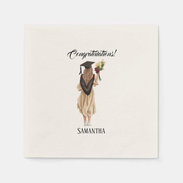 Personlig Vattenfärg Studenten (2) Pappersservett (Framsidan)