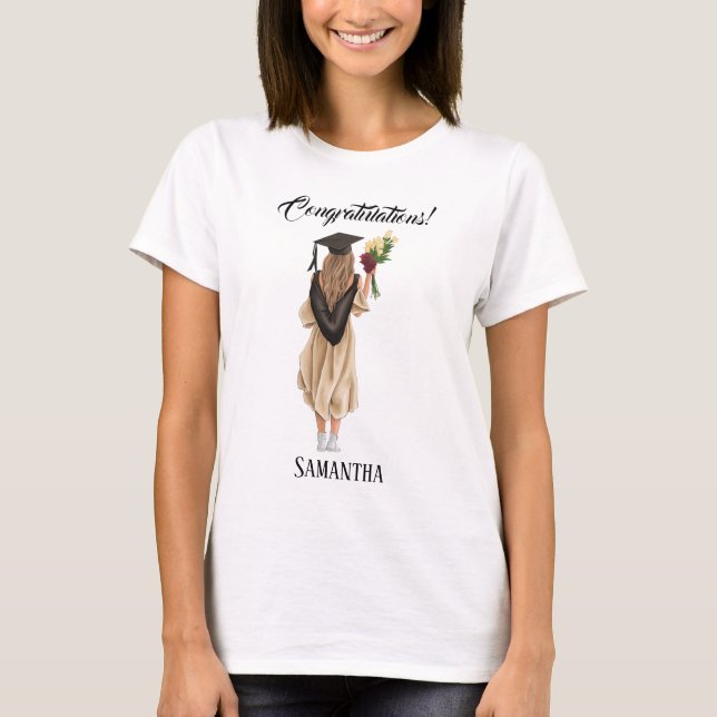 Personlig Vattenfärg Studenten (2) T Shirt (Framsida)