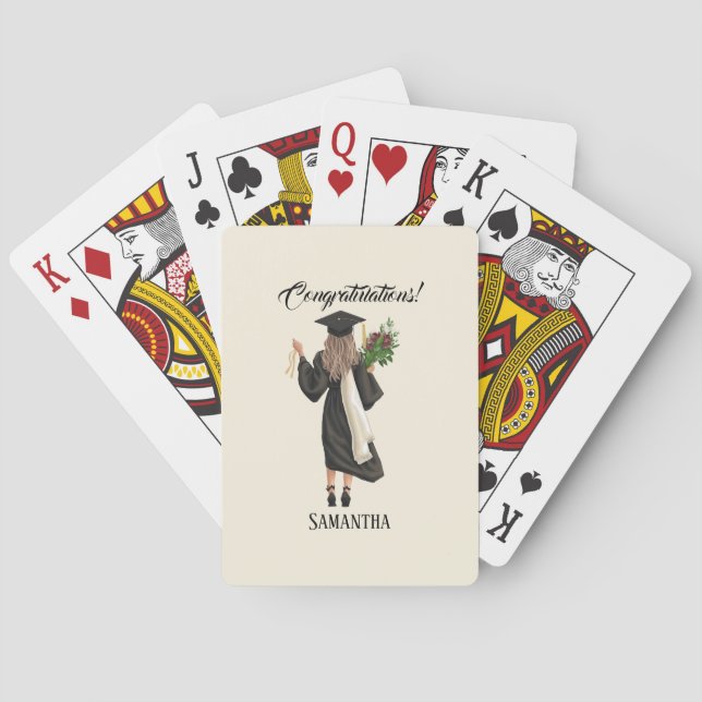 Personlig Vattenfärg Studenten (9) Casinokort (Baksidan)