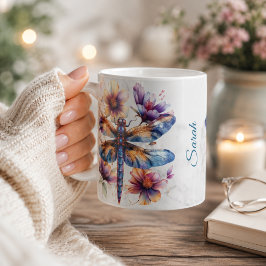 Personlig Vattenfärgad Trollsländemugg Kaffemugg