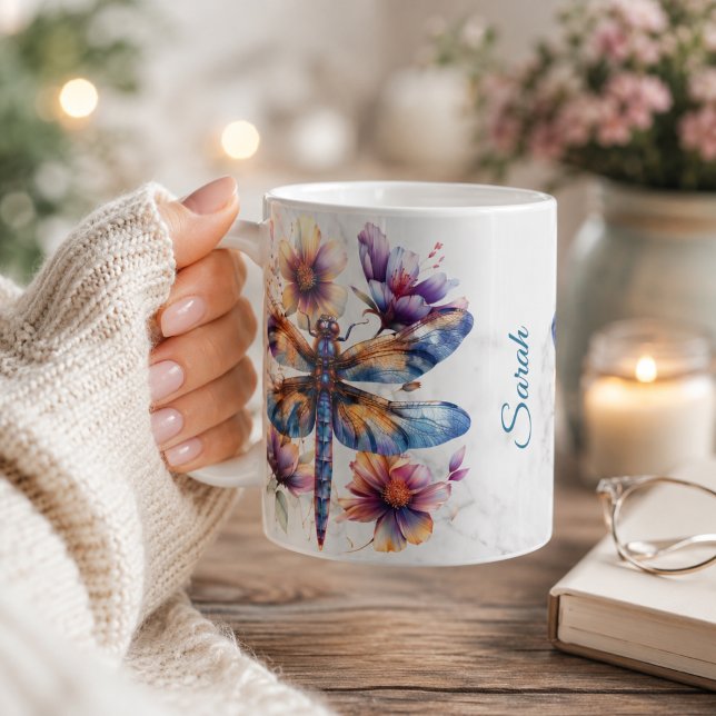 Personlig Vattenfärgad Trollsländemugg Kaffemugg (Skapare uppladdad)