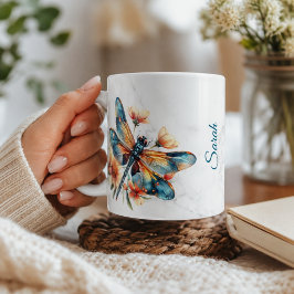 Personlig Vattenfärgad Trollsländemugg Kaffemugg
