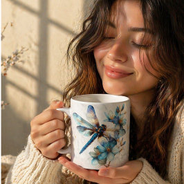 Personlig Vattenfärgad Trollsländemugg Kaffemugg