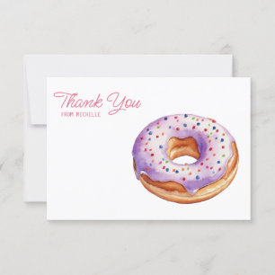 Personlig Vattenfärgade Donut - tackkort OSA Kort