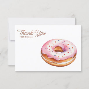Personlig Vattenfärgade Donut - tackkort OSA Kort