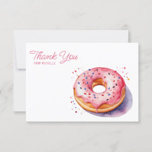 Personlig Vattenfärgade Donut - tackkort OSA Kort