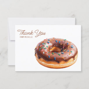 Personlig Vattenfärgade Donut - tackkort OSA Kort