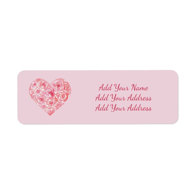 Personlig Vattenfärgning Ro Heart Returadress Returadress Etikett (Framsidan)