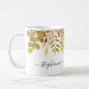 Personlig Vattenfärgsfall höstblomma Kaffemugg