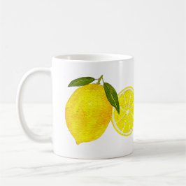 Personlig Vattenfärgsfärg Gult Lemon Kaffemugg