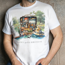 Personlig vattenfärgsfiskets Födelsedagsfest T Shirt