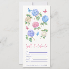 Personlig VattenfärgsHydrangea Gift-certifikat