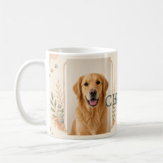 Personlig vattenfärgsmug med husdjursfoto och namn kaffemugg