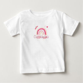 Personlig vattenfärgsregnbåge baby T-Shirt
