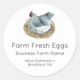 Personlig Vattenfärgssetikett på äggkartongen på k Runt Klistermärke