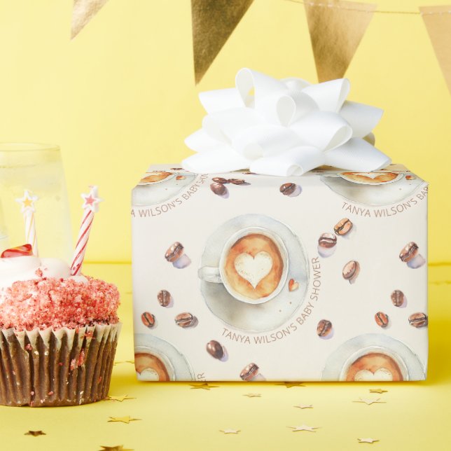 Personlig Vattenfärgsskaffelskötare för babykläder Presentpapper (Födelsedagsfest)