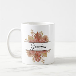 Personlig - vattenfärgsskript blommigt, mormat-pho kaffemugg