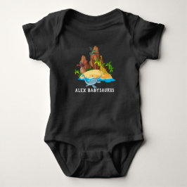 Personlig vattenfärgssöt vild Babysaurus svart T Shirt