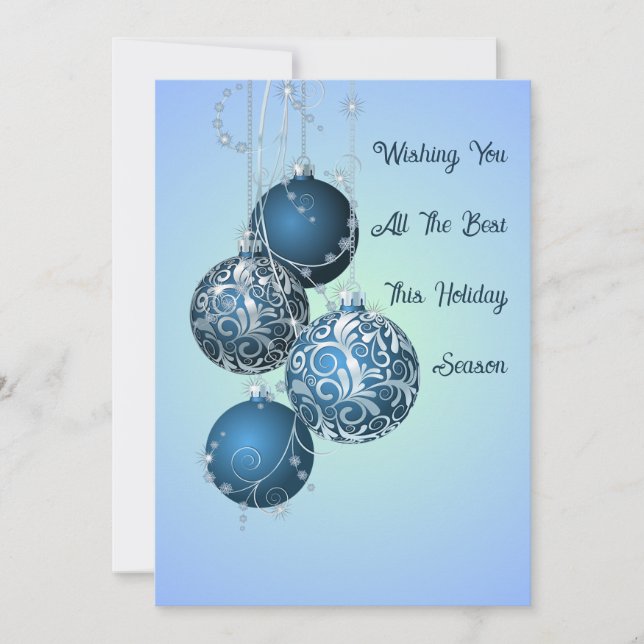 Personlig Vattenfärgsträd Platt Julkort (Framsida)