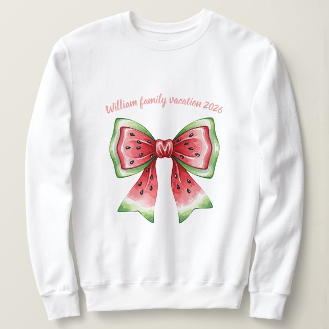Personlig vattenmelon coquette flugbindesnöre  t shirt (Design framsida)