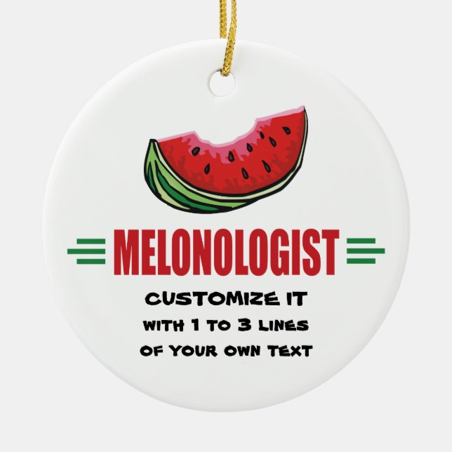 Personlig Vattenmelon Julgransprydnad Keramik (Framsidan)