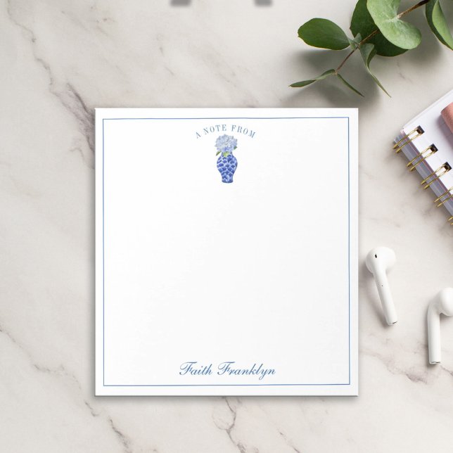 Personlig Vattenskärg Blue Hydrangea Anteckningsblock (Skapare uppladdad)