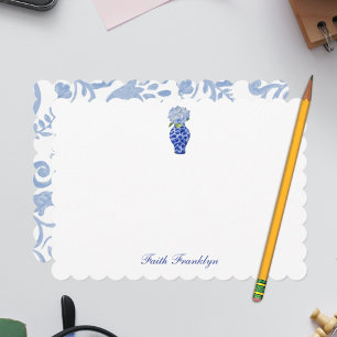 Personlig Vattenskärg Blue Hydrangea Tack Kort