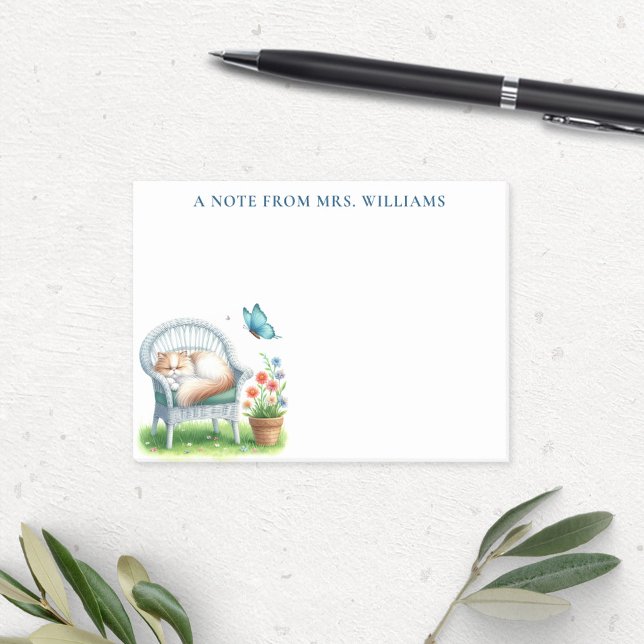 Personlig Vattenskärg Spipande persiskt katt Post-it Block (Skapare uppladdad)