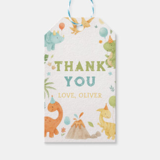 Personlig vattenskriven dinosauriepresentetikett presentetikett