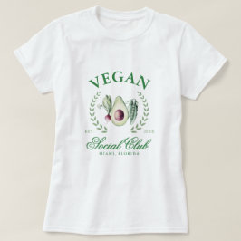 Personlig Vegan Social Klubb Anpassad Plats & År T Shirt