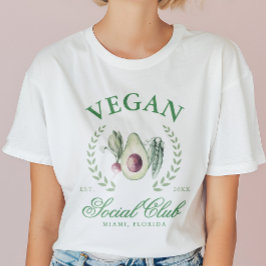 Personlig Vegan Social Klubb Anpassad Plats & År T Shirt